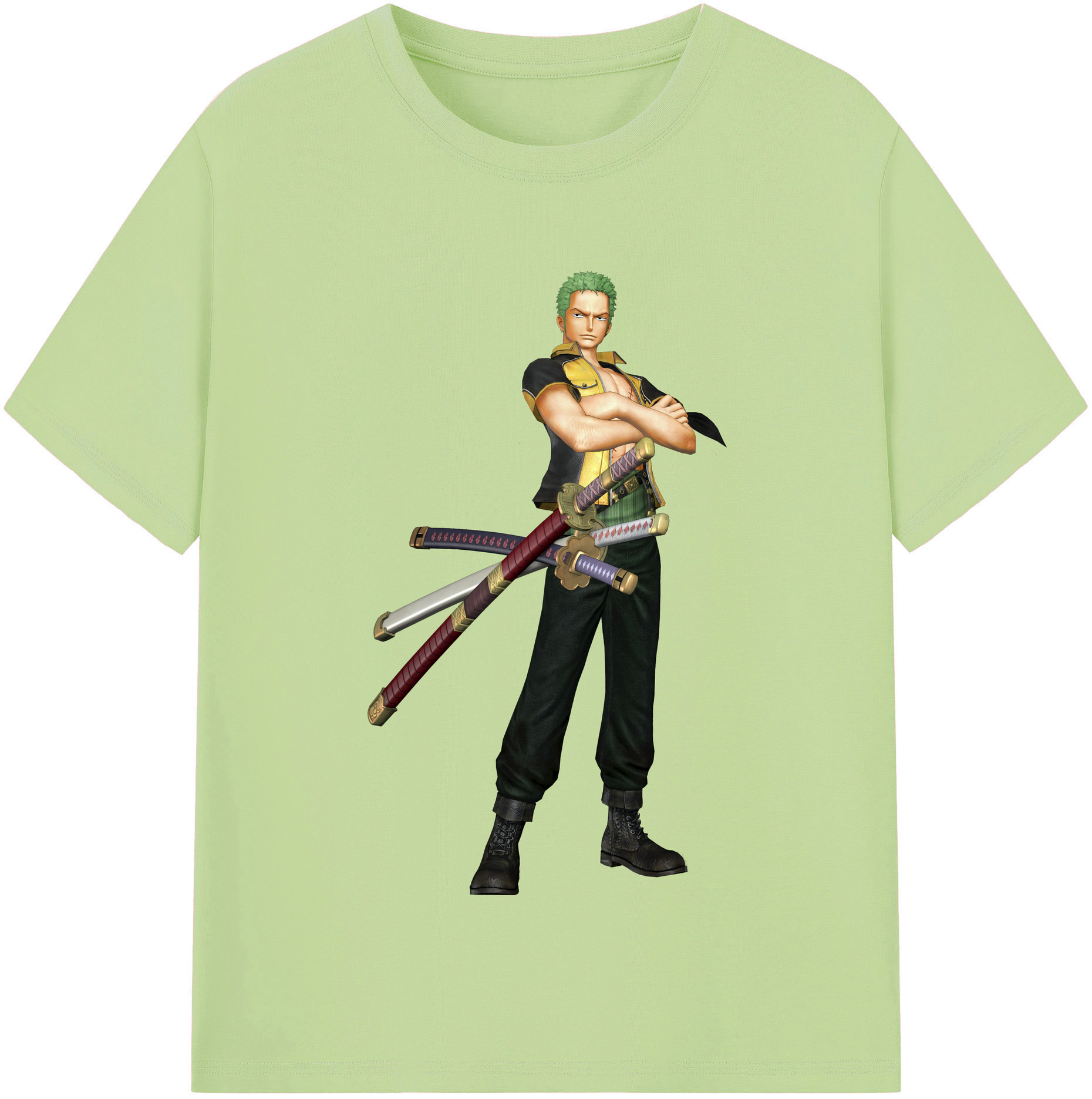 ワンピース ロロノア・ゾロ ONE PIECE Roronoa Zoro 綿100％半袖Tシャツ（フロントプリント）
